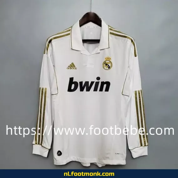 Retro Real Madrid voetbalshirt 2011-2012 - origineel thuis tenue met lange mouwen - voetbalshirt heren/dames - officieel voetbalshirt vintage