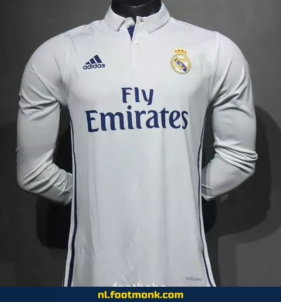 **Origineel Real Madrid voetbalshirt 2016/2017 - Vintage thuis tenue met lange mouwen - Officieel retro voetbalshirt**