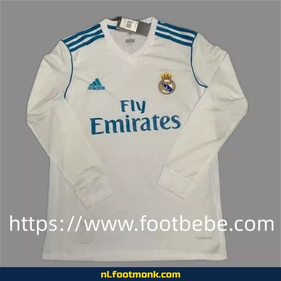 Origineel Real Madrid voetbalshirt 2017-2018 vintage - thuis tenue met lange mouwen - voetbalshirts heren aanbieding
