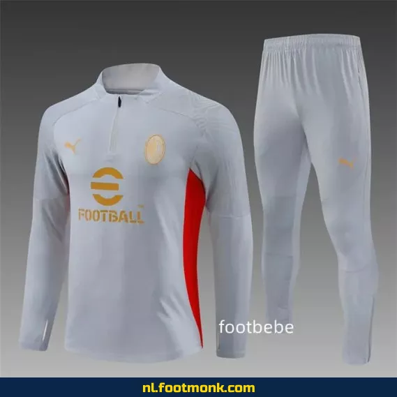 AC Milan 2024-2025 Grijs Halfzip Voetbalshirt – Officieel Fanwear | Voetbalshirts Dames/Heren | Origineel & Aanbieding