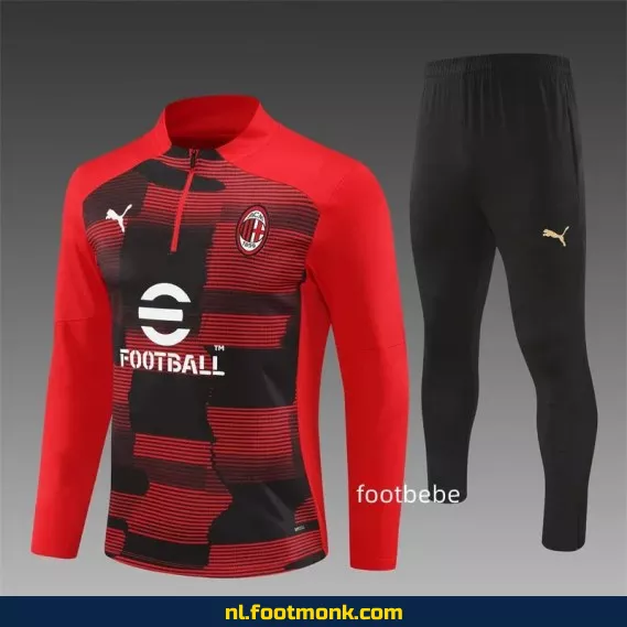 AC Milan 2024-2025 Rood Halfzip Voetbalshirt – Officieel Supportersshirt – Heren & Dames
