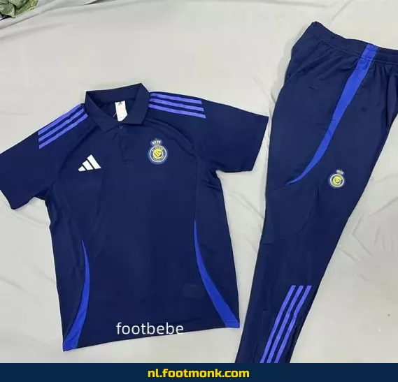 Al-Nassr 2025-2026 Blauw Polo Voetbalshirt – Officieel Fanwear | Voetbalshirt Dames & Heren | Aanbieding