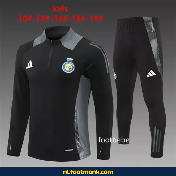 Al-Nassr Kinder Voetbalshirt 2024-2025 - Zwart | Officieel Voetbalshirt | Fanwear | Aanbieding