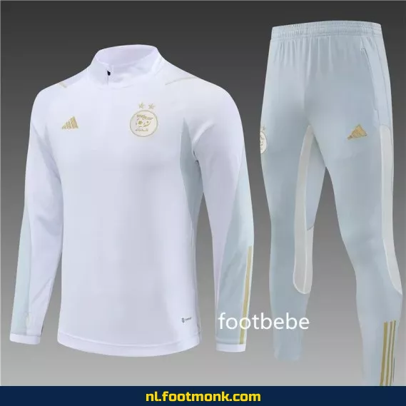 Algerije 2023-2024 Halfzip Voetbalshirt Wit – Officieel Voetbalshirt | Aanbieding