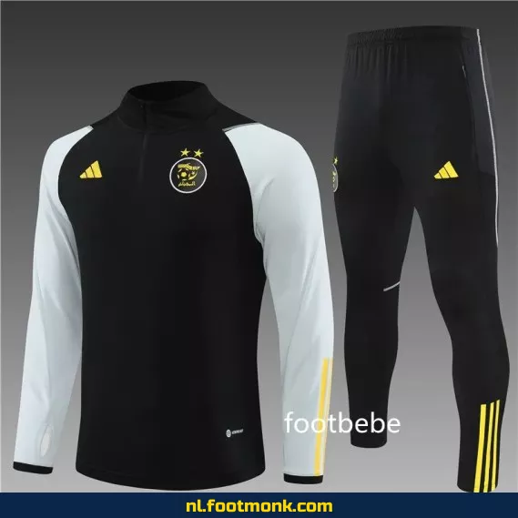 Algerije 2023-2024 Voetbalshirt met Halfzip Zwart – Officieel Fanwear