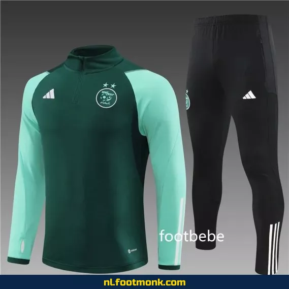 Algerije 2023-2024 Halfzip Voetbalshirt Groen – Officieel Fanwear, Bedrukbaar