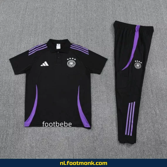 Officieel Duits Voetbalshirt 2025-2026 - Zwart Polo Shirt voor Supporters - Origineel Voetbalshirt