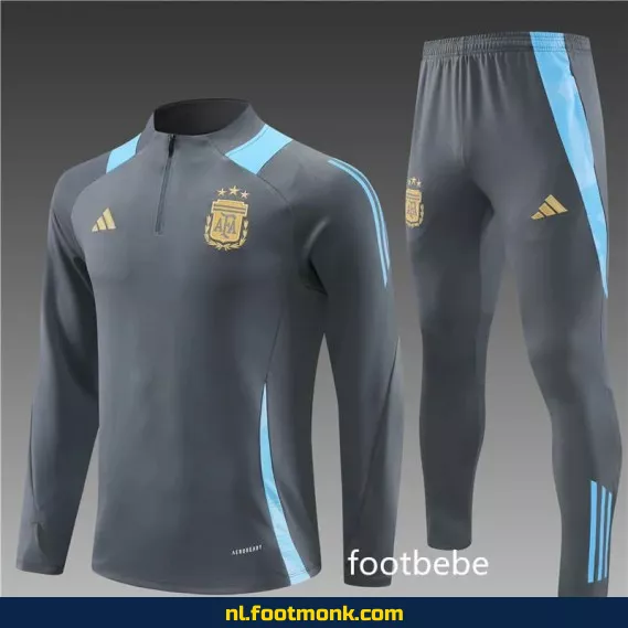 Argentinië Voetbalshirt 2024-2025 – Grijs Donker Halve Zip – Officieel Voetbalshirt