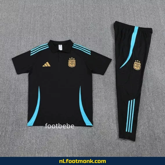 Argentinië Voetbalshirt 2025-2026 - Zwart Polo Shirt voor Supporters - Officieel Fanwear