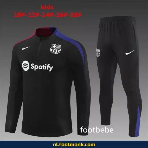FC Barcelona Voetbalshirt Kinderen 2024-2025 Zwart – Officieel Trainingsshirt