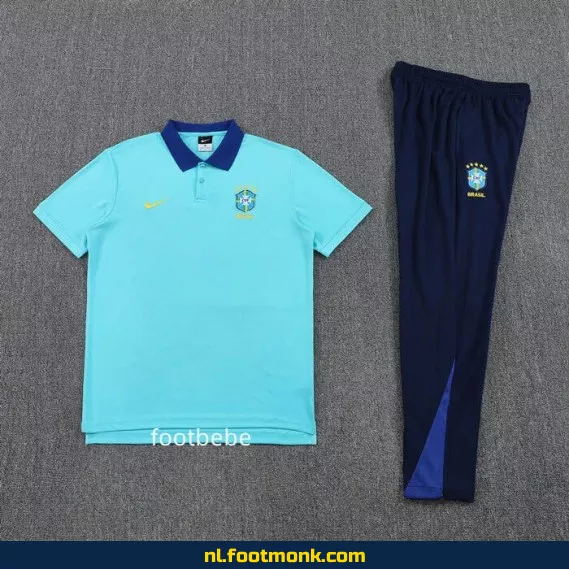 Brazilië Voetbalshirt 2025-2026 – Blauw Polo Trainingsshirt voor Supporters – Officieel Voetbalshirt