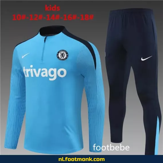 Chelsea Kinder Trainingspak 2024/2025 - Blauw Voetbalshirt | Officieel Voetbalshirt voor Kinderen | Chelsea Fanwear