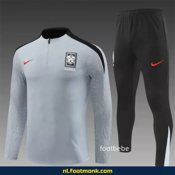 Zuid-Korea 2024-2025 Voetbalshirt Halfzip Grijs – Officieel, Exclusief & Aanbieding