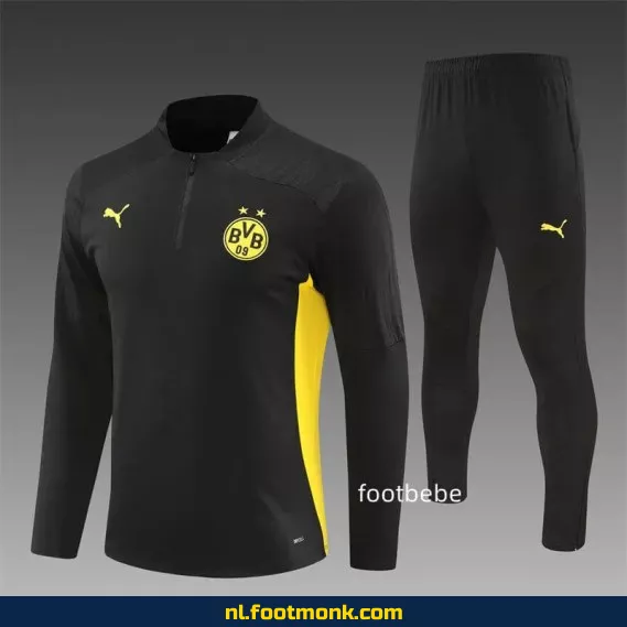 Dortmund 2024-2025 Zwart Halfzip Voetbalshirt – Officieel Fanwear