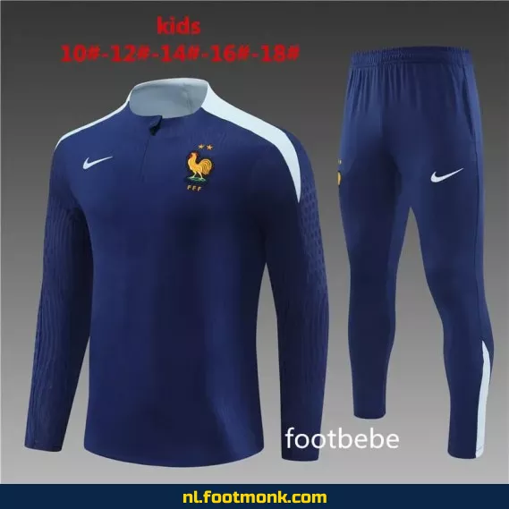 Frankrijk Voetbalshirt Kinderen 2024-2025 - Royal Blauw - Officieel Supportersshirt