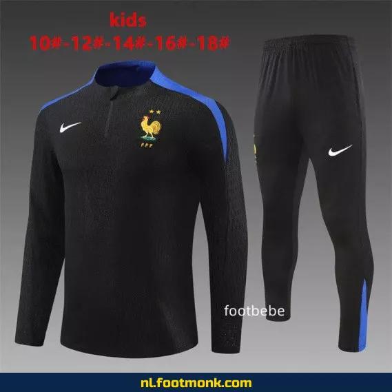 Frankrijk Voetbalshirt Kinderen 2024-2025 - Zwart | Officieel Trainingsshirt | Fanwear | Aanbieding