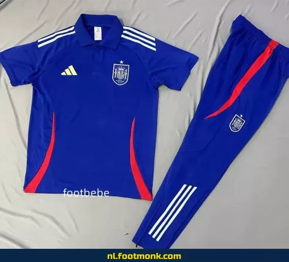 Spanje 2025-2026 Blauw Voetbalshirt Polo – Officieel Voetbalshirt voor Supporters – Bestel Nu Online