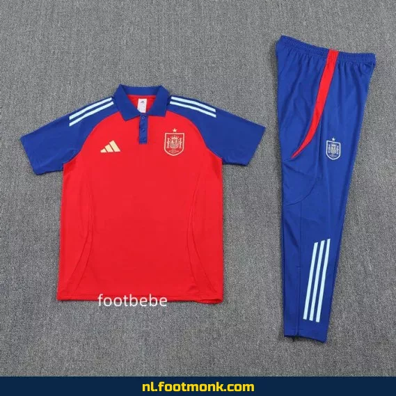 Spanje voetbalshirt 2025-2026 - Rode Polo supporter shirt - Officieel voetbaltenue - Heren/Dames/Kinderen - Aanbieding