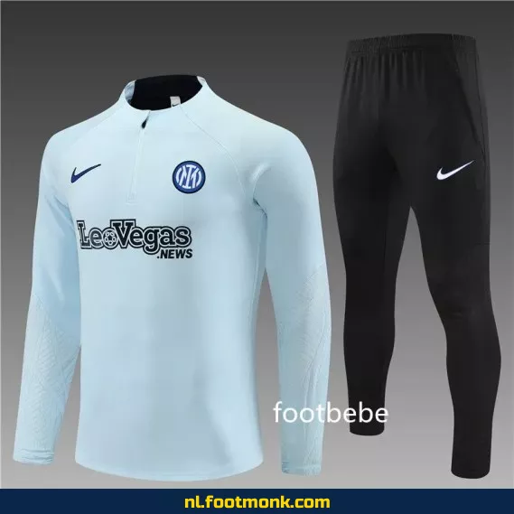 Inter Milan 2023-2024 lichtblauw halfzip voetbalshirt – Officieel voetbalshirt, supporter shirt, voetbalshirt heren/dames, aanbieding