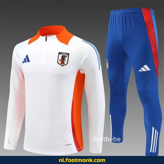 Japans Voetbalshirt 2024-2025 – Halfzip Wit – Officieel Voetbalshirt