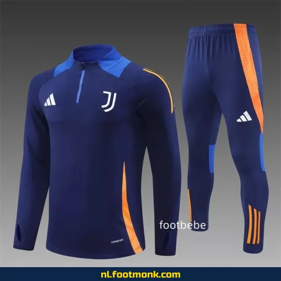 Juventus 2024-2025 Koningsblauw Halfzip Voetbalshirt – Officieel Voetbalshirt voor Supporters