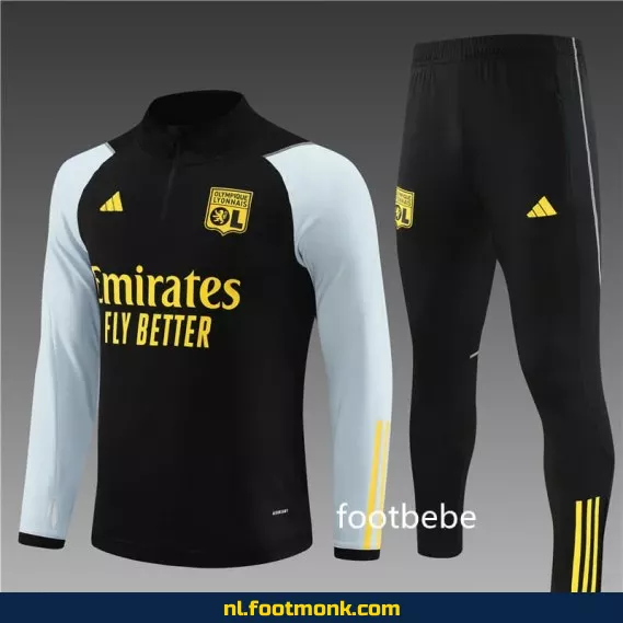 OL Olympique Lyon 2023/2024 Zwart Halfzip Voetbalshirt – Officieel Fanwear, Aanbieding