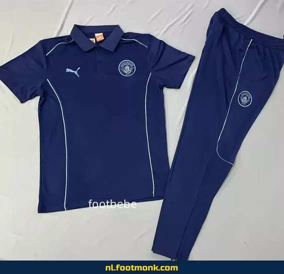 Manchester City 2025-2026 Royal Blue Polo Voetbalshirt – Officieel Voetbalshirt voor Supporters