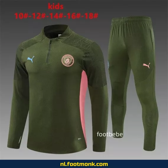 Manchester City Kinder Voetbalshirt 2024-2025 - Army Groen | Officieel Voetbalshirt voor Kinderen | Fanshirt met Bedrukking | Voetbalshirt Kopen Online