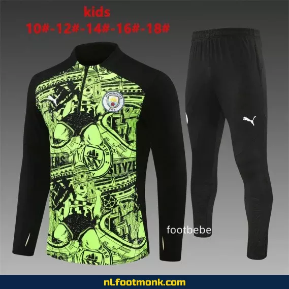 Manchester City voetbalshirt voor kinderen 2024-2025 - Fluo groen | Officieel voetbalshirt | Voetbalshirt personaliseren | Fanwear aanbieding