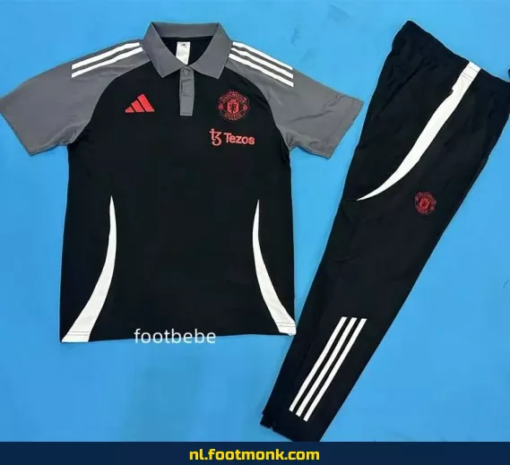Manchester United 2025-2026 Zwart Polo Voetbalshirt – Officieel Fanwear | Voetbalshirts Heren & Dames | Aanbieding
