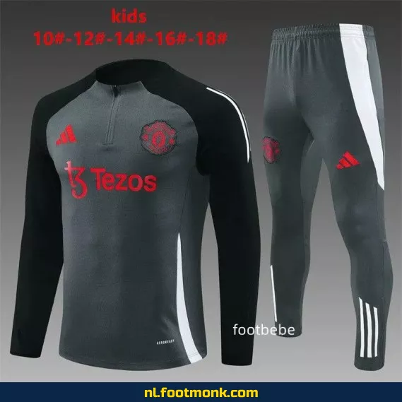Manchester United Voetbalshirt Kinderen 2024-2025 - Donkergrijs | Officieel Voetbalshirt | Fanwear | Aanbieding