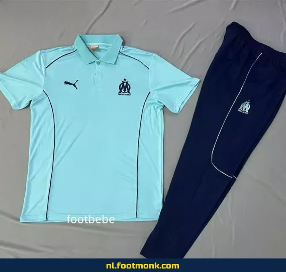 Olympique Marseille Voetbalshirt 2025-2026 - Blauw Polo Shirt voor Supporters - Officieel Voetbalshirt Dames & Heren