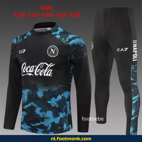 Napoli Voetbalshirt Kinderen 2024-2025 Halfzip Zwart – Officieel Voetbalshirt, Fanwear aanbieding