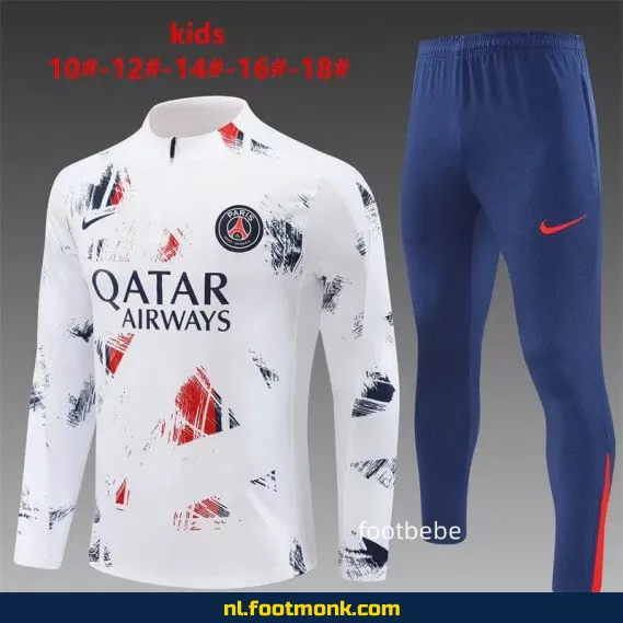 PSG Kinder Voetbalshirt 2024-2025 - Witte Camouflage - Officieel Voetbalshirt voor Supporters