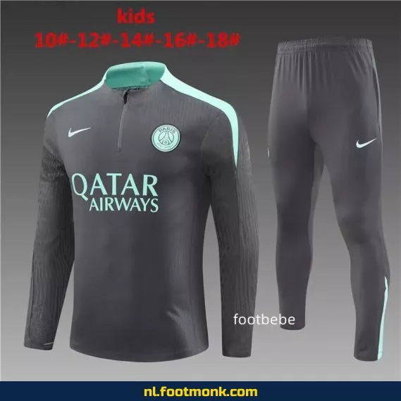 PSG Voetbalshirt Kinderen 2024-2025 - Grijs Donker - Officieel Voetbalshirt