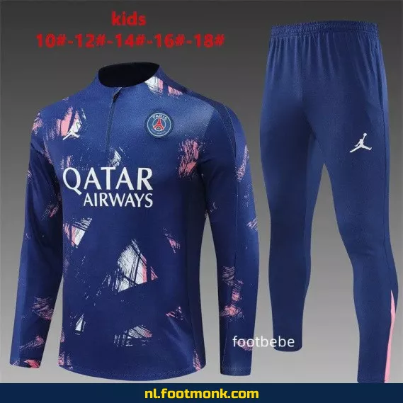 PSG Jordan Camouflage Voetbalshirt Kinderen 2024-2025 - Blauw | Officieel Voetbalshirt | Fanwear | Aanbieding