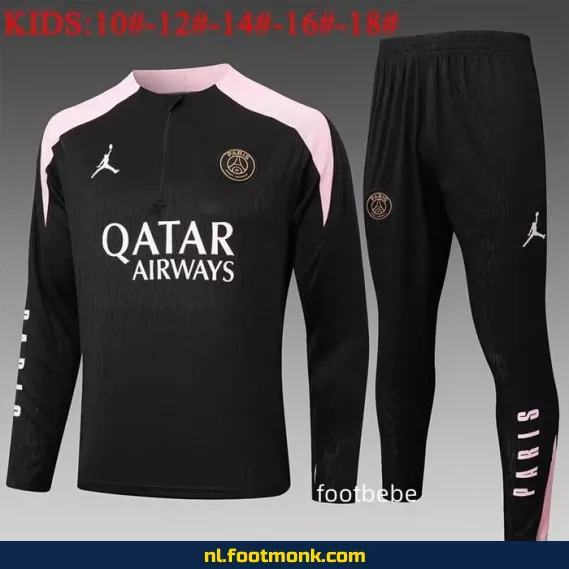 PSG Jordan Kinder Voetbalshirt 2024-2025 - Zwart Roze - Officieel Voetbalshirt voor Kinderen - Fanwear