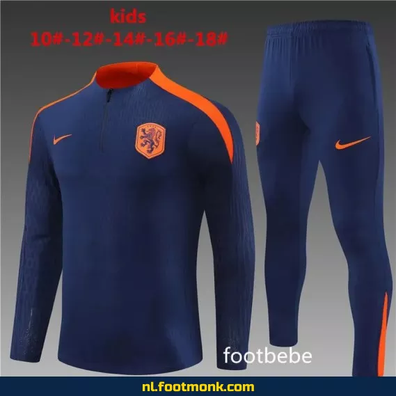 Koninklijk Blauw Nederlands Voetbalshirt Kinderen 2024-2025 – Officieel Voetbalshirt