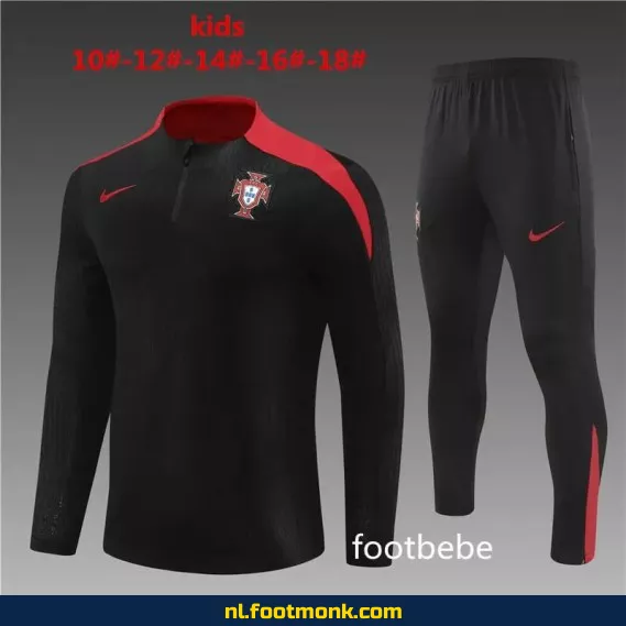 Portugal Voetbalshirt Kinderen 2024-2025 - Zwart | Officieel Voetbaltenue | Customizen | Fanwear