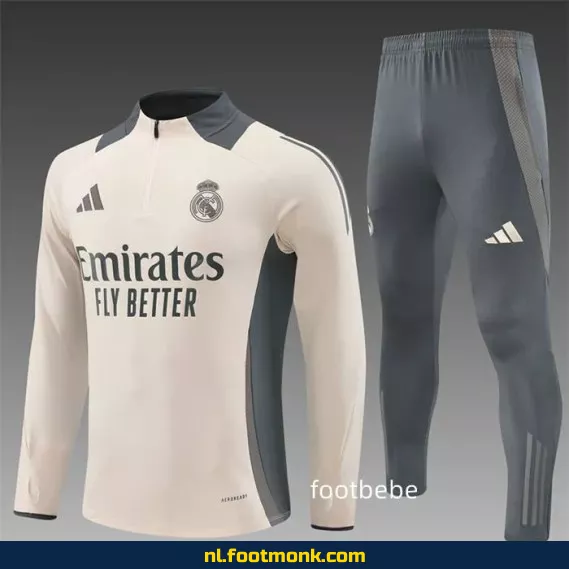 Real Madrid 2024-2025 Abrikoos Halfzip Voetbalshirt – Officieel Fanwear | Aanbieding