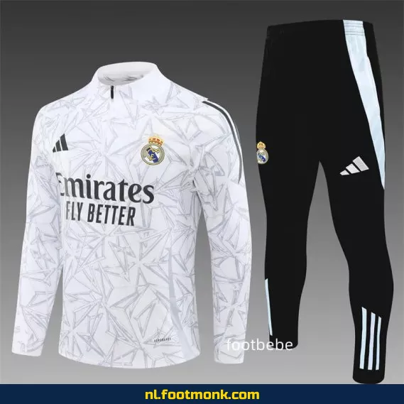 Real Madrid 2024-2025 Halfzip Voetbalshirt Wit – Officieel Fanwear, Aanbieding
